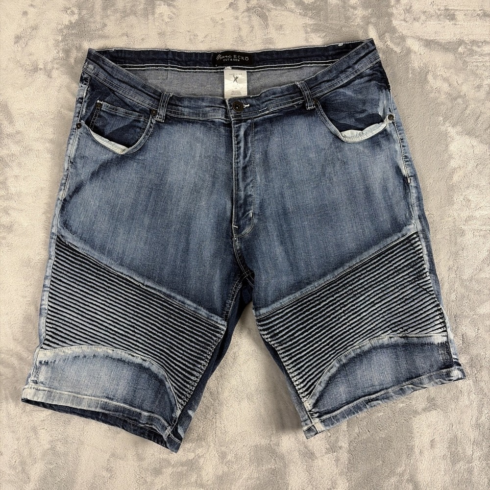 Marc Ecko Cut & Sew Jorts Jeans Shorts Size 44 Blue Y2K Baggy